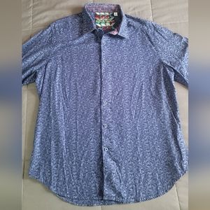 Beautiful Robert Graham L/S shirt exotic design Size XL 24"x30"
